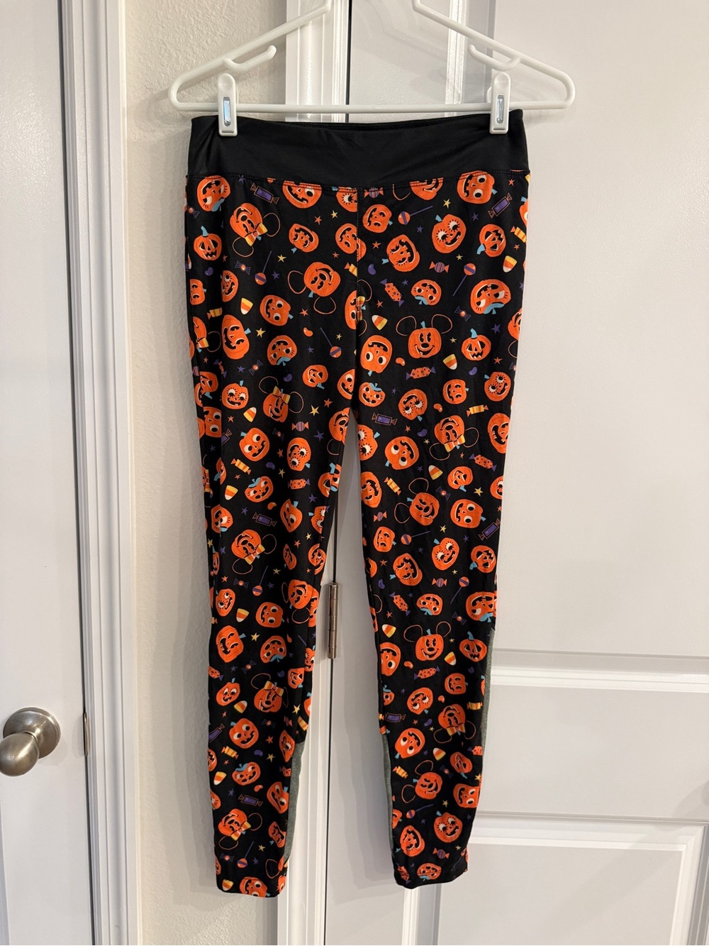 Disney Parks Halloween Mickey Pumpkin Leggings - Black and Orange